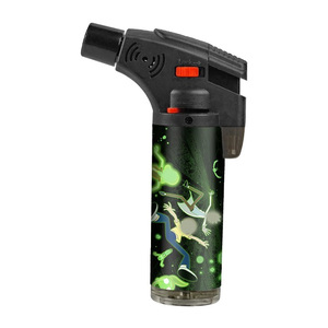 TECHNO-Briquet torche à jet incliné pour cigarette, à l'épreuve du vent, puissant butane rechargeable, flamme bleue, ODM, LOGO personnalisé - Product Image 6