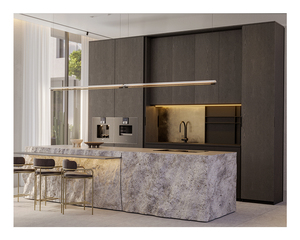 Custom Retro <strong>Kitchen</strong> Furniture Luxury Wooden Cupboard Veneer <strong>Free</strong> <strong>Standing</strong> Oak <strong>Kitchen</strong> Storage <strong>Cabinet</strong> Design - Product Image 1