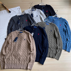 Новинка: Теплый винтажный мужской шерстяной свитер с вышитым логотипом, дизайнерский вязаный свитер для мужчин на зиму - Product Image 2