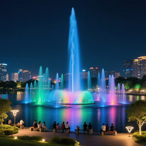 น้ำพุเชิงพาณิชย์รักษ์โลก Finn Forest ทำจากสแตนเลสสตีล SS304 พร้อมระบบไฟ LED RGB และดนตรี ดีไซน์ทันสมัย - Product Image 3