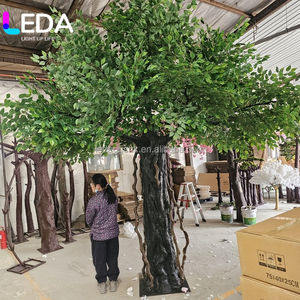 Grand arbre artificiel LEDA naturel, unique, pour extérieur et intérieur, en fibre de verre durable, idéal pour la décoration de mariage - Product Image 1
