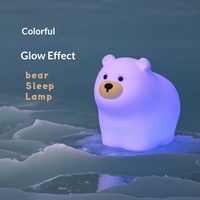 Lampe de chevet LED en silicone souple en forme d'ours, rechargeable par USB, à changement de couleur, pour chambre d'enfant, veilleuse de nuit, vente en gros