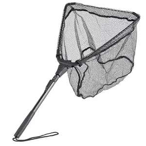 Wholesale Fishing Tackle Collapsible Nylon Aluminum Alloy Manual Big Net Dip Tuck Net Spoon Fishing Net Red De Pesca Pescar