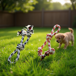 Juguete de cuerda Yommy para mascotas de 33 cm con nudos y borlas - Product Image 3