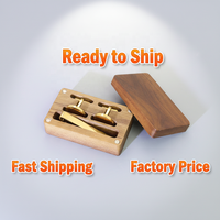 Boîte à bijoux en bois de haute qualité, personnalisée avec logo gravé au laser, pour boutons de manchette, pince à cravate, bague, boîte de protection de bijoux de luxe