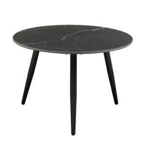 Ensemble de table à cocktail gigogne 3 pièces DB Modern pieds en métal noir avec dessus en pierre frittée pour une utilisation occasionnelle dans le salon - Product Image 5