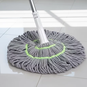 Balai serpillère auto-essoreur mains libres en microfibre à tête ronde, haute capacité de déshydratation, facile à utiliser pour le nettoyage des sols secs et humides - Product Image 1