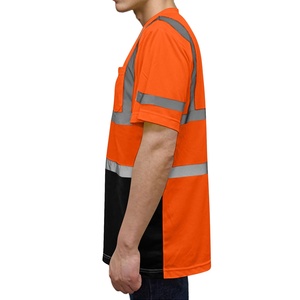 Men's High Vis Reflective Work T <b>Shirt</b> Safety Construction Workwear Breathable Quick Dry Fluorescent Polyester <b>Mesh</b> <b>Shirt</b> Custom - Product Image 2