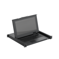 Conmutador KVM LED VGA Todo en Uno de 15.6 Pulgadas y 16 Puertos, Conmutador KVM LED Compacto de Alta Definición de 16 Puertos