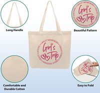 Sac fourre-tout en coton à motif lettres avec deux poignées et ouverture supérieure – Cadeaux pour voyages entre amies, cadeaux pour sœurs, cadeaux pour week-end entre meilleures amies, cadeaux pour vacances, cadeaux d'amitié