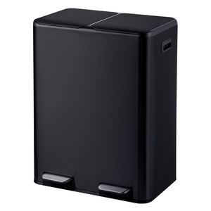 <span class=keywords><strong>Poubelle</strong></span> de recyclage durable à <span class=keywords><strong>deux</strong></span> <span class=keywords><strong>compartiments</strong></span> de 60 L avec pédale, en acier inoxydable, pour cuisine et extérieur - Product Image 2