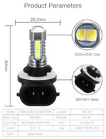1*pcs Ampoule de phare antibrouillard de voiture super lumineuse 880 Ampoule LED 881 Lampe LED H27 Ampoule de phare antibrouillard LED de haute qualité extrême Blanc