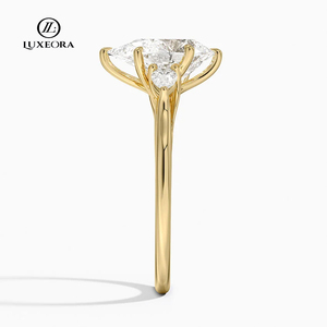 इग्जी सर्टिफाइड सीवीड वीड लैब बनाया गया हीरा 14k 18k ठोस सोने की लक्जरी अंगूठी की अंगूठी आभूषण महिला चपरासी हालो - Product Image 5