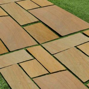Losas y azulejos de piedra arenisca natural color arena de camello para revestimiento de paredes, pisos, caminos de jardín, patios, paisajismo y piedra de construcción para exteriores. - Product Image 2