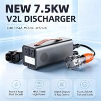 Nouvelle pistolet de décharge Tesla 7,5 kW, double prise de sortie, affichage numérique, contrôle par application, pour Model 3/Y/S/X EU US AU UK, livraison gratuite