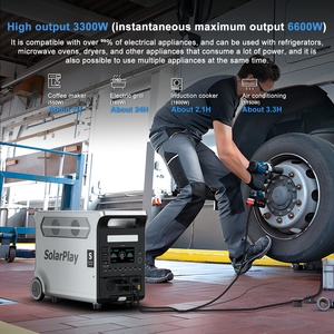 สถานีไฟฟ้าพกพา SolarPlay 3600W พร้อมแบตเตอรี่ LiFePO4 ความจุ 3840Wh และช่องรับพลังงานแสงอาทิตย์ 2000W สำหรับสำรองไฟบ้านในสหรัฐฯ และใช้สำหรับตั้งแคมป์ - Product Image 4