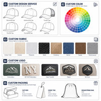 Casquette de baseball rétro de qualité archivistique, modèle Original Data Fit, casquette trucker à calotte profonde pour boutique streetwear, avec accessoires personnalisés