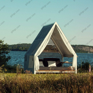 Patio extérieur Lit <span class=keywords><strong>de</strong></span> repos en aluminium Chaise longue <span class=keywords><strong>de</strong></span> luxe Canapé-lit <span class=keywords><strong>de</strong></span> plage Convene Double Garden Modular Sun Lounger - Product Image 2