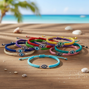Pulseras de macromos de colores surtidos Pedido mínimo 12 piezas Pulseras de macromos con dijes de moda - Product Image 3