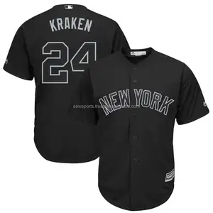 OEM High Quality New York Men Full Buttons Baseball Jersey Fashion with Custom Name and Number Youth Vintage Baseball Jersey