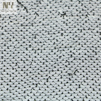 Tissu à paillettes gris brillant de 5 mm de Nanyee Textile sur maille
