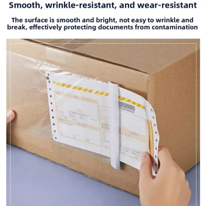 High Transparent OPP Adhesive Backed <b>Document</b> <b>Bag</b> Factory Wholesale Custom Color Size Thickness Packing List Enclosed Pouch - Product Image 1