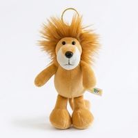 Porte-clés en peluche lion mignon, prêt à être expédié, pendentif animal de la jungle, breloque de sac, accessoire Kawaii CE EN71