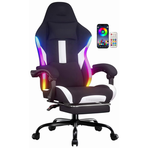 Chaise de jeu à faible coût pour fournisseurs, chaise PC OEM avec repose-pieds massant, RGB inclinable pour adolescents et salles de jeu - Product Image 1
