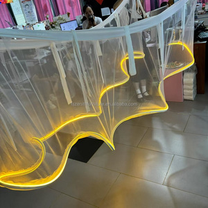 Đảng đám cưới đạo cụ hội trường trang trí nội thất treo rèm vải ánh sáng hoa trần trang trí LED màn - Product Image 2