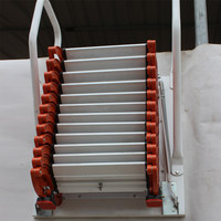 Escalier télescopique mural en aluminium, échelle pliante moderne et peu encombrante pour passage extérieur sur toit