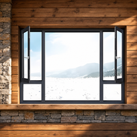 Fenêtre pliante résidentielle moderne en verre trempé avec persienne et design à battant pour économiser l'espace domestique, garantie 5 ans