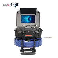 Caméra d'inspection industrielle HD 10 pouces avec batterie au lithium intégrée de 5100 mAh, endoscope portable pour la détection visuelle des bouchons dans les canalisations