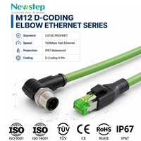 90 °   Cable Ethernet Industrial M12 D-Code a RJ45, Cable de Red Blindado CAT5E Profinet para Automatización Industrial