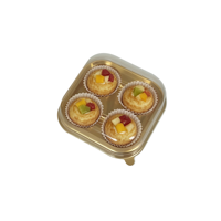 2/3/4-delige gebakdozen, bakkerijbenodigdheden, voedselveilige PET, wegwerpbaar, voor Franse fruit-taartjes, gouden plastic verpakking met transparant deksel