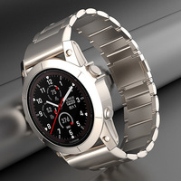 Gelang Titanium Alloy Berkualitas Tinggi Quickfit 26MM 22MM dengan Gesper Magnetik untuk Garmin Fenix 7, Tali Jam Tangan Logam yang Bernapas