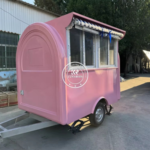 Remolque de Comida Rápida KN-220H 2026 de 2.2m de Largo, Color Rosa, Quiosco de <span class=keywords><strong>Hot</strong></span> Dogs, Carrito de Venta de Sándwiches - Product Image 1