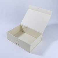Boîte d'emballage minimaliste personnalisée à rabat, pliable, magnétique, avec ruban