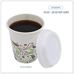 Couvre-gobelets en plastique blanc Boardwalk Deerfield pour gobelets de 10 à 20 oz - Product Image 2