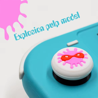 Capuchons de boutons en silicone compatibles pour manettes Joy-Con, capuchons de joystick ThinkCaps, designs sur le thème du jeu, fabriqués en Chine, emballage en sachet.