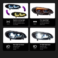 Faros LED para BMW X6 E71 2008-2014, Conjunto de Faros LED Láser, Ojo de Ángel, DRL, Estilo Hexagonal, Proyector de Doble Color