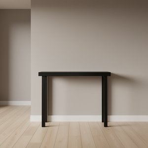 Table console en bois massif de 43,3 pouces, design minimaliste moderne pour entrée ou salon, meuble noir - Product Image 2