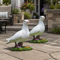 Statue de colombe blanche en résine, figurine de pigeon peinte à la main, sculpture d'oiseau pour la décoration de mariage, de maison et de jardin