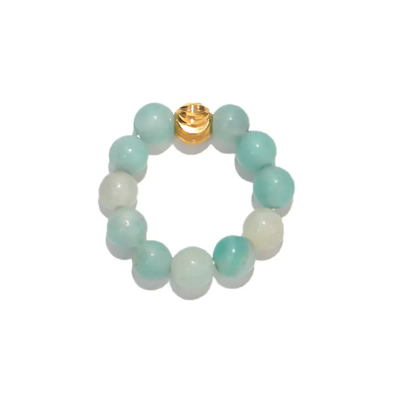 Newest Simple Design High Quality 4mm Natural Semi-precious Stone Gemstone Agate Elastic Beads Ring Women