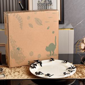 Vaisselle portugaise série 'Swallow', jetable, non toxique, en porcelaine, motif animal, logo personnalisé, plateau de forme créative pour mariage - Product Image 1