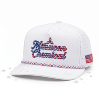 Casquette de golf structurée en nylon à 5 panneaux avec logo brodé personnalisé, style aviateur, performance, imperméable, pour équipe et club