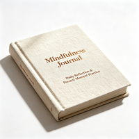 Diario de Mindfulness Personalizado de Alta Calidad, Diario de Reflexión y Autocuidado, Diario Espiritual Motivacional con Tapa Dura de Lino y Espiral