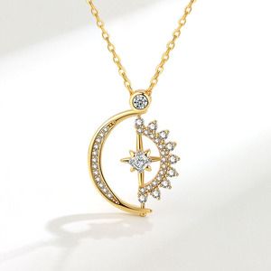 Collana con Ciondolo a Stella a 8 Punte Placcata in Oro Rame, Gioielli Celesti con Zirconi per Donna - Product Image 2