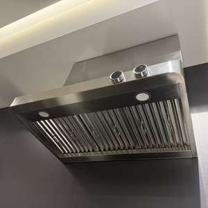 Hotte de cuisine commerciale de 48 pouces, 2000 m³/h, en acier inoxydable, avec filtre à déflecteurs et deux moteurs puissants - Product Image 3