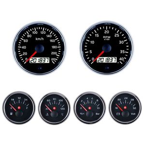 Bộ 6 Đồng Hồ Đo Tốc Độ GPS Đồng Hồ Đo Tốc Độ Mức Nhiên Liệu Áp Suất Dầu Nhiệt Độ Nước Volt Đo - Product Image 4