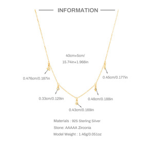 Женское колье Carline, роскошное колье из 925 стерлингового серебра, 18 карат, позолоченное модное сердце со звездами, с цирконическими цепочками - Product Image 6